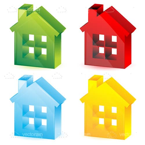 Colorful Abstract House Icons